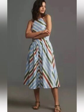 NWT Anthropologie size M midi dress in stripe